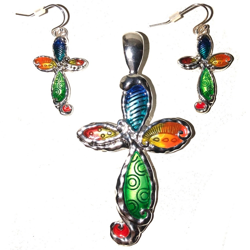 SEAHORSE SEAWEED CROSS JEWELRY SET